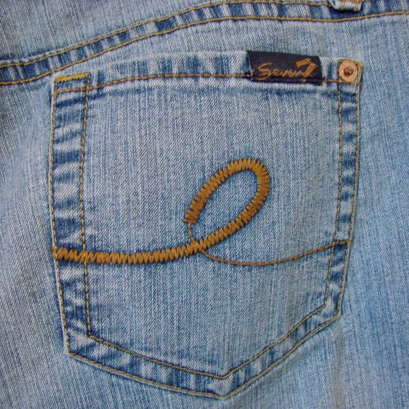 Seven 7 Cropped Ankle Jeans Bootcut Stretch Light Wash Size 28 - Picture 12 of 12